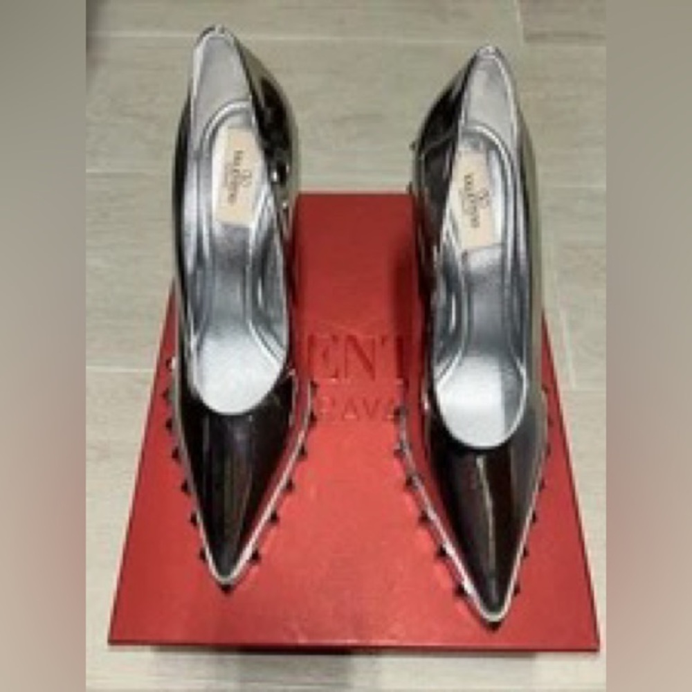 Valentino Women's Silver Studded Heels